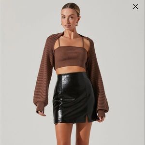 Audrey Faux Leather Mini Skirt